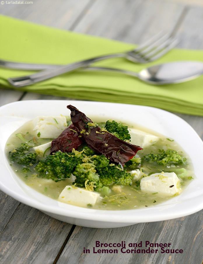 Broccoli and Paneer in Lemon Coriander Sauce recipe, Chinese Recipes