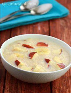 Banana Apple Porridge,  a healthy duet of grains like broken wheat and oats with fruits like banana and apples, this porridge is flavoursome and truly tempting. 
