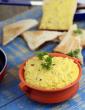 Cheesy Corn Dip with Toasted Triangles