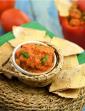 Spicy Tortilla Chips with Red Pepper and Tomato Salsa
