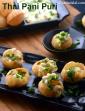 Thai Pani Puri, Mixed Vegetables in Coconut Sauce Served with Puris