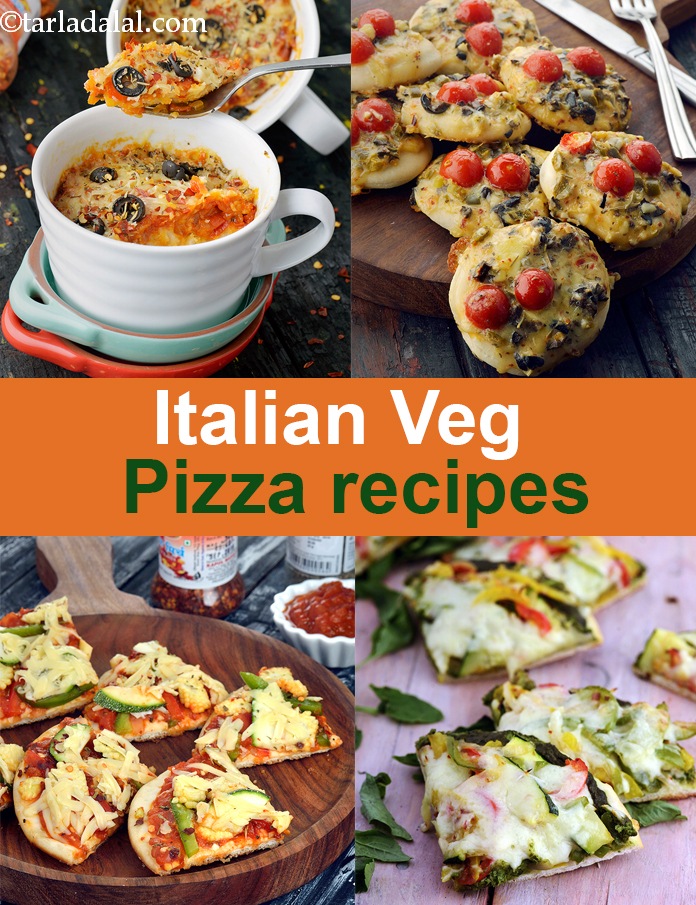 Italian Pizzas recipes. Homemade vegetarian pizza recipes.