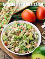 avocado and feta salad recipe | avocado and feta mash | healthy avocado tomato feta dip |