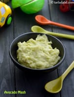 avocado mash for babies recipe | healthy avocado baby food recipe idea |