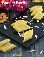 Badam Barfi, Healthy Almond Barfi recipe