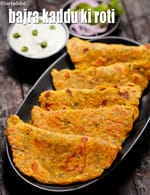 bajra kaddu ki roti recipe |  bajra kaddu ka paratha | healthy lehsun bajra bhopla paratha |