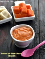 Banana and Papaya Puree recipe for Babies