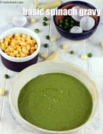 basic spinach gravy recipe | Indian palak gravy | healthy spinach gravy |