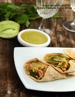 Bean Sprouts and Green Tomato Salsa Wrap recipe
