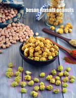 besan masala peanuts recipe | microwave besan masala groundnut recipe | healthyÂ besan masala peanuts |