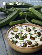 bhindi raita recipe | okra raita | lady finger raita |