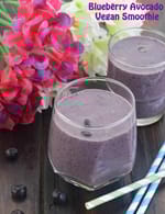 Blueberry Avocado Vegan Smoothie, Healthy Breakfast recipe