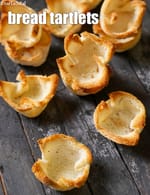 bread tartlets recipe | Indian style bread tartlets | bread tart cases | baked bread tarts |