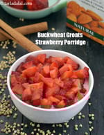 buckwheat groats strawberry porridge recipe | buckwheat strawberry porridge | healthy buckwheat groats strawberry |