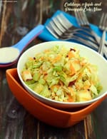 Cabbage, Apple and Pineapple Cole Slaw recipe, Indian Vegetarian Recipes