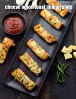 cheese onion toast, Indian style recipe | Indian cheese vegetable toasts |