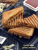 cheese onion grilled sandwich recipe | onion cheese grilled Indian sandwich |