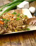 Chinese Barbequed Tofu with Sesame Noodles recipe, Chinese Recipes
