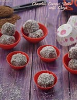 Chocolate Coconut Balls with Khoya recipe, Step by Step Images