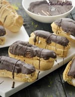 Chocolate Eclairs, French Pastry recipe, Vegetarian Recipes