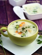 coconut barley soup recipe | barley and vegetable soup with coconut milk |Â Thai-inspired barley and coconut soup | barley and coconut broth |