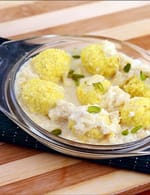 Coconut Paneer Rolls in Apple Rabri recipe, Eggless Dessert Recipes