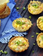 Corn and Zucchini Savoury Tarts recipe, Vegetarian Recipes