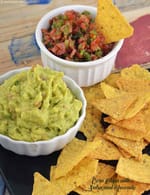 Corn Chips with Salsa and Avocado Dip, Jain Salsa recipe