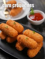 corn croquettes recipe | Indian style corn croquettes | corn and rice croquettes |