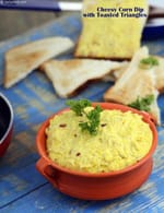 Cheesy Corn Dip with Toasted Triangles recipe