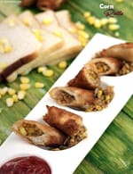 Corn rolls | Sweet Corn Bread Rolls | Indian vegetarian Corn Rolls |