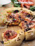 four cheese pizza recipe | Indian style four cheese pizza |