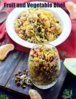 fruit and vegetable bhel | healthy fruit bhel | fruit and vegetable chaat |