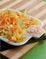 Carrot, Cabbage, Pineapple and Paneer with Low Cal Thousand Island Dressing recipe