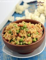 cauliflower peas sabzi recipe | weight loss green peas, tomatoes and cauliflower vegetable |
