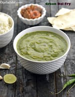 green dal fry recipe |Â toovar and moong dal fry with green masala | tuvar and yellow moong dal |