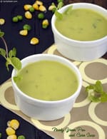 Minty Green Pea and Corn Soup recipe