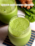 spinach apple orange smoothie recipe |  healthy green Indian smoothie | no sugar spinach apple orange |
