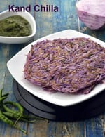 kand chilla recipe | purple yam chilla | Indian style kand pancake | breakfast recipe | fasting, upvas, vrat recipe |