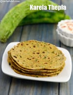 karela thepla recipe | bitter gourd roti | healthy Gujarati Karela thepla |