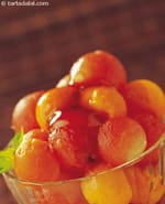 Melon and Papaya Scoops in Honey Ginger Dressing recipe, Healthy Recipes