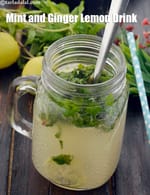 Mint and Ginger Lemon Drink recipe, Fresh Mint and Ginger Lemonade