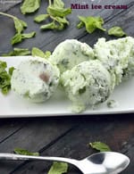 Mint Ice Cream, Creamy Pudina Ice Cream recipe
