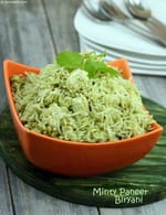 Minty Paneer Biryani recipe