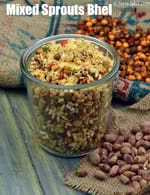 mixed sprouts bhel recipe | murmura with mixed sprouts |