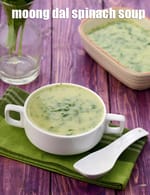 moong dal spinach soup recipe | dal palak soup | zero oil moong dal soup | spinach and lentil soup |