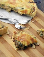 Mushroom Pie, Veg Mushroom and Spring Onion Pie recipe, Baked Dishes Recipes