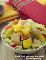 Fresh Fruit and Vegetable Salad in A Mint Dressing recipe, Gourmet Recipes