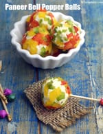 paneer bell pepper balls recipe | healthy paneer capsicum balls | Indian cold starter |