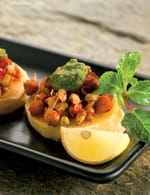 Chatpata Sprouts On Crispy Potatoes recipe, Potatoe Recipes